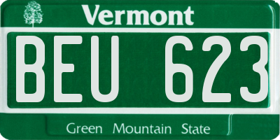 VT license plate BEU623