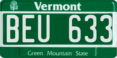 VT license plate BEU633