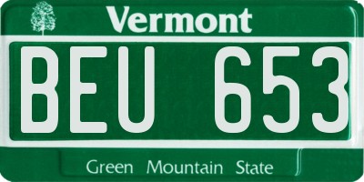 VT license plate BEU653
