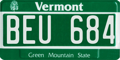 VT license plate BEU684