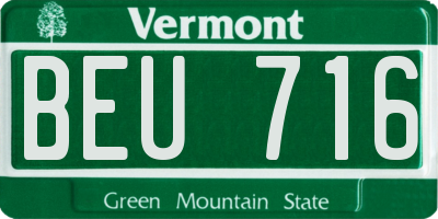 VT license plate BEU716