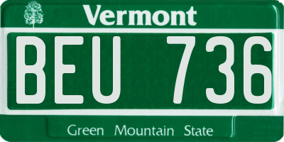 VT license plate BEU736
