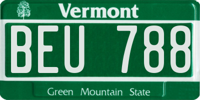VT license plate BEU788