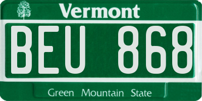 VT license plate BEU868
