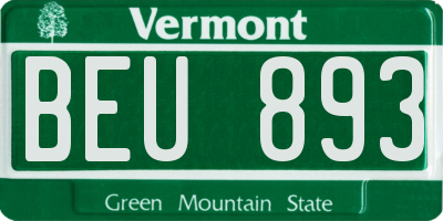 VT license plate BEU893