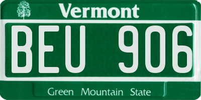 VT license plate BEU906