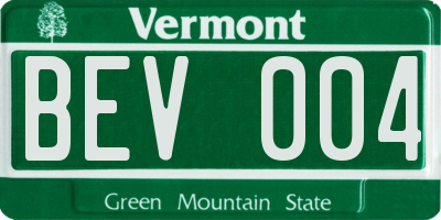 VT license plate BEV004