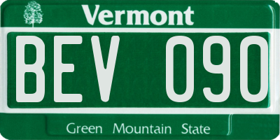 VT license plate BEV090