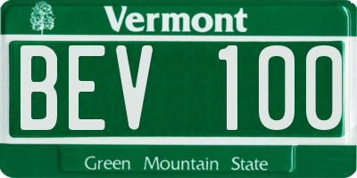 VT license plate BEV100