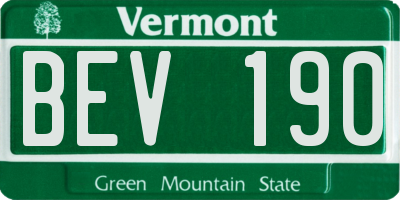 VT license plate BEV190