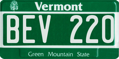VT license plate BEV220