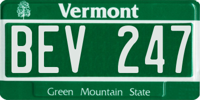 VT license plate BEV247