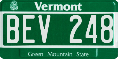 VT license plate BEV248