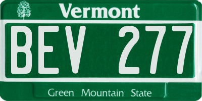 VT license plate BEV277
