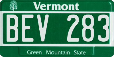 VT license plate BEV283