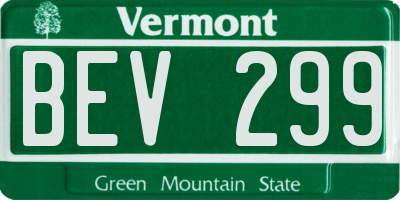 VT license plate BEV299