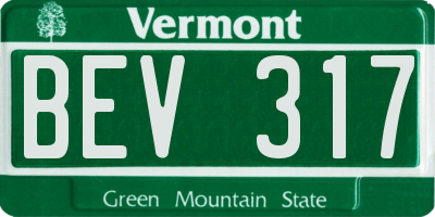 VT license plate BEV317