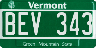 VT license plate BEV343
