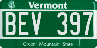 VT license plate BEV397