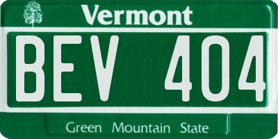 VT license plate BEV404