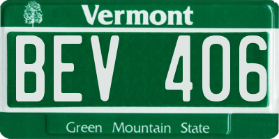 VT license plate BEV406