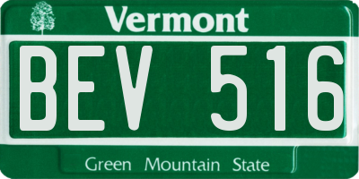VT license plate BEV516