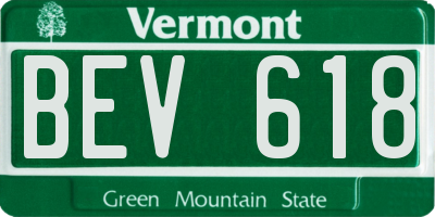 VT license plate BEV618