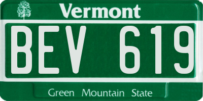 VT license plate BEV619