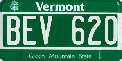 VT license plate BEV620
