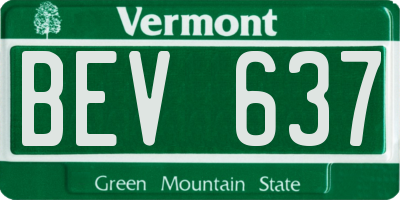 VT license plate BEV637