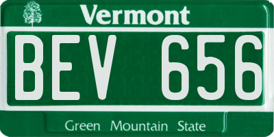 VT license plate BEV656