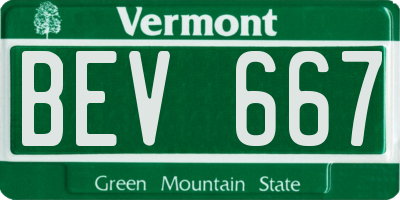VT license plate BEV667