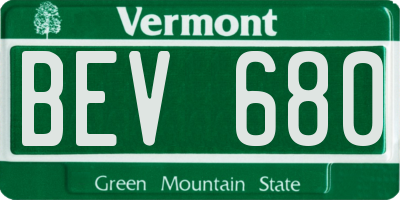 VT license plate BEV680