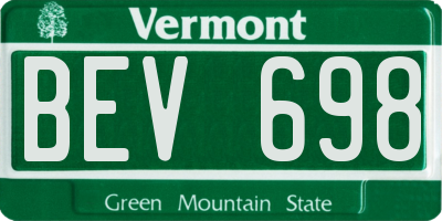 VT license plate BEV698