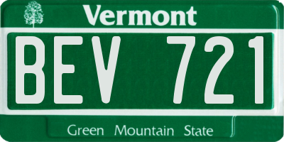 VT license plate BEV721