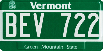 VT license plate BEV722