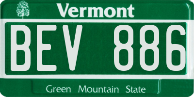 VT license plate BEV886