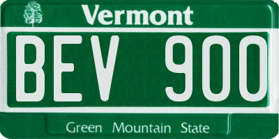 VT license plate BEV900