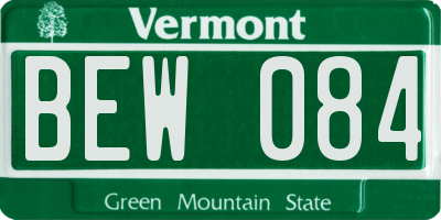 VT license plate BEW084