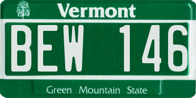 VT license plate BEW146