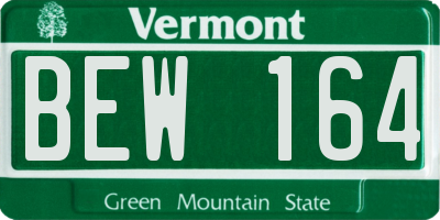 VT license plate BEW164