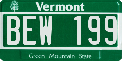 VT license plate BEW199