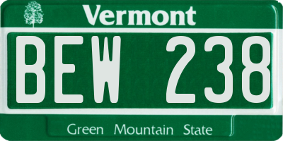 VT license plate BEW238