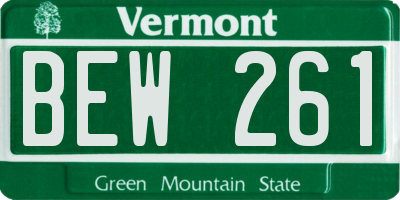 VT license plate BEW261