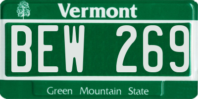 VT license plate BEW269