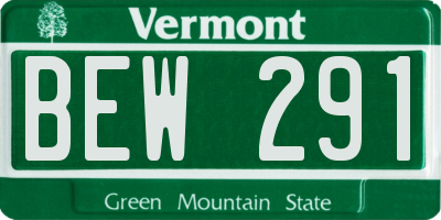 VT license plate BEW291