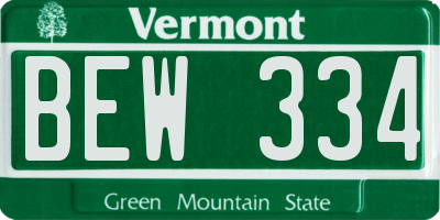 VT license plate BEW334