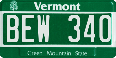 VT license plate BEW340