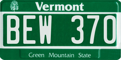 VT license plate BEW370