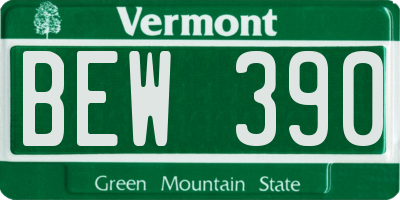 VT license plate BEW390